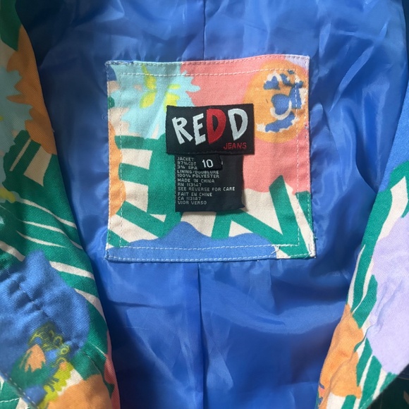 Redd Jeans floral print jacket with ruffle edges and sequin buttons - Picture 3 of 4